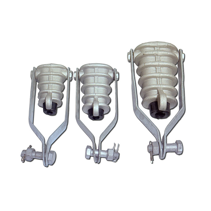 Wedge shaped cable clamp